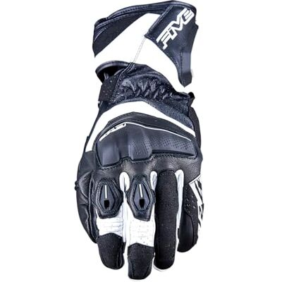 FIVE GLOVES Five 830000 Racing motorcykelhandskar, RFX4 Evo, mångsidiga vägar och spår sporthandskar, vit och svart, S FIVE GLOVES Five 830000 Racing motorcykelhandskar, RFX4 Evo, mångsidiga vägar och spår sporthandskar, vit och svart, S