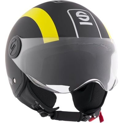 Sparco svart och gul Demi-Jet motorcykelhjälm med ABS-skal Storlek M Sparco svart och gul Demi-Jet motorcykelhjälm med ABS-skal Storlek M