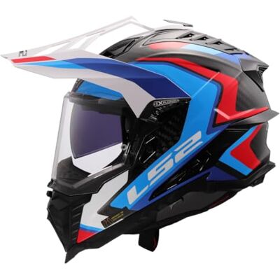 LS2 , motorcykelhjälm EXPLORER CARBON FRONTIER II Gloss White Blue, S LS2 , motorcykelhjälm EXPLORER CARBON FRONTIER II Gloss White Blue, S
