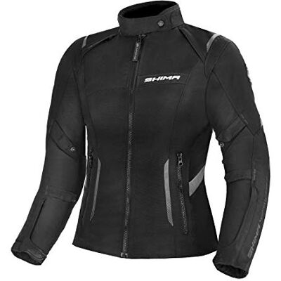 SHIMA RUSH LADY motorcykeljacka herr – 3-lagers motorcykel stad textiljacka med vattentätt membran uppvärmning lager axel armbåge och ryggskydd (svart, XS) SHIMA RUSH LADY motorcykeljacka herr – 3-lagers motorcykel stad textiljacka med vattentätt membran uppvärmning lager axel armbåge och ryggskydd (svart, XS)