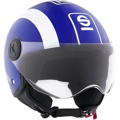 Sparco Demi-jet Hjälm - Blå och Vit - Lätt Sparco Demi-jet Hjälm - Blå och Vit - Lätt