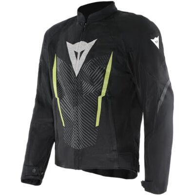 Dainese Herosphere Air Tex Jacka, Sommar Motorcykeljacka, Svart/Vit/Gul-Fluo, 44 Dainese Herosphere Air Tex Jacka, Sommar Motorcykeljacka, Svart/Vit/Gul-Fluo, 44