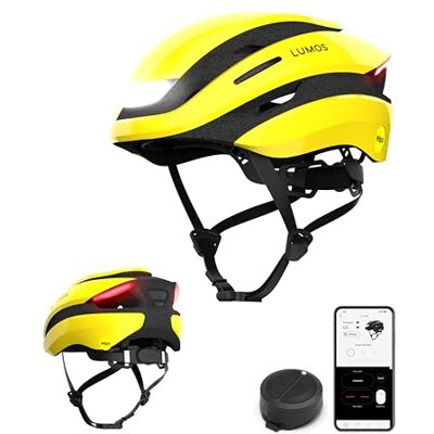 Lumos Ultra Smart hjälm Cykelhjälm fram- och bakljus (LED) blinkers bromsljus Bluetooth-anslutning vuxna: män, kvinnor (regnrock, gul, storlek: S) MIPS Lumos Ultra Smart hjälm Cykelhjälm fram- och bakljus (LED) blinkers bromsljus Bluetooth-anslutning vuxna: män, kvinnor (regnrock, gul, storlek: S) MIPS