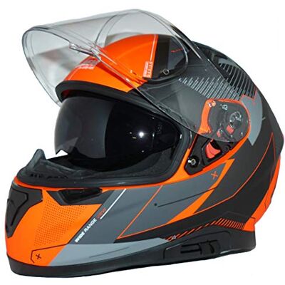 protectWEAR Motorcykel integralhjälm med integrerat solskydd och hopfällbart visir 917-OG-M protectWEAR Motorcykel integralhjälm med integrerat solskydd och hopfällbart visir 917-OG-M