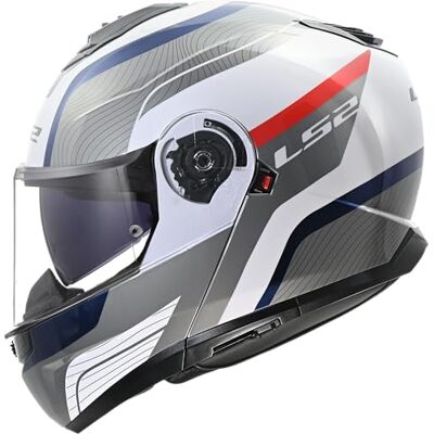 LS2 , Justerbar motorcykelhjälm STROBE II MONZA vit blå röd, XS LS2 , Justerbar motorcykelhjälm STROBE II MONZA vit blå röd, XS