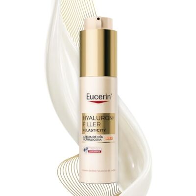 Eucerin Hyaluron-Filler Elasticity Day Ultralätt SPF50 50 ml, Anti-Fläck- och skrynkelfri ansiktskräm, solskydd med Thiamidol, snabb absorption, för alla hudtyper Eucerin Hyaluron-Filler Elasticity Day Ultralätt SPF50 50 ml, Anti-Fläck- och skrynkelfri ansiktskräm, solskydd med Thiamidol, snabb absorption, för alla hudtyper
