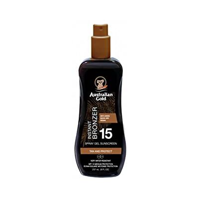 Australian Gold Sunscreen Spray Gel w. Instant Bronzer 237 ml SPF 15 Australian Gold Sunscreen Spray Gel w. Instant Bronzer 237 ml SPF 15
