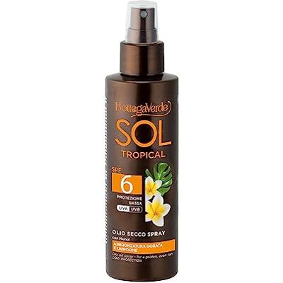 Bottega Verde SOL Tropical Torrsprayolja, 150 ml med monoi, lågt skydd SPF 6, gyllene solbränna och enhetlig Bottega Verde SOL Tropical Torrsprayolja, 150 ml med monoi, lågt skydd SPF 6, gyllene solbränna och enhetlig