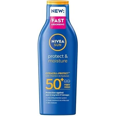NIVEA Sun Skydd & Fukt SPF 50+ Lotion - Solkräm NIVEA Sun Skydd & Fukt SPF 50+ Lotion - Solkräm