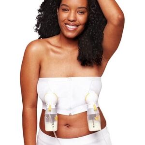 Medela Hands-Free, Expression Bustier handsfree kit, handsfree uttryck bh med adaptivt stretchtyg för perfekt passform vit XL Medela Hands-Free, Expression Bustier handsfree kit, handsfree uttryck bh med adaptivt stretchtyg för perfekt passform vit XL