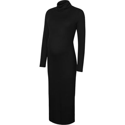 MAMALICIOUS MAMA.LICIOUS Mllevy Ls rollneck JRS Midi Dress Noos, svart, M MAMALICIOUS MAMA.LICIOUS Mllevy Ls rollneck JRS Midi Dress Noos, svart, M