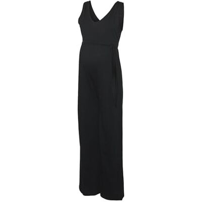 MAMALICIOUS Mama.licious Mlivy Sl JRS V-hals jumpsuit Noos, svart, XL MAMALICIOUS Mama.licious Mlivy Sl JRS V-hals jumpsuit Noos, svart, XL