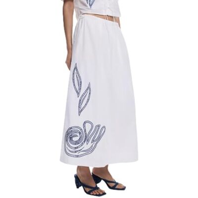 Desigual Skirt_Embro, 1000 Vit, XL, Vit, XL Desigual Skirt_Embro, 1000 Vit, XL, Vit, XL