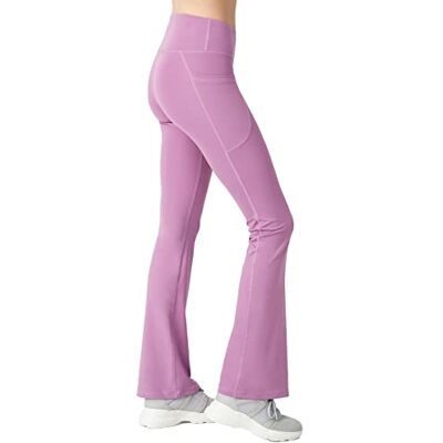 LOS OJOS dam bootcut yogabyxor – hög midja träning bootleg yogaleggings med magkontroll, Orkidé slöja, XS LOS OJOS dam bootcut yogabyxor – hög midja träning bootleg yogaleggings med magkontroll, Orkidé slöja, XS