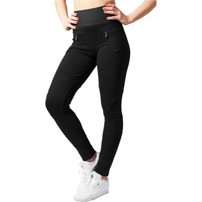 Urban Classics Damleggings, Interlock, hög midja, Blk, XS Urban Classics Damleggings, Interlock, hög midja, Blk, XS