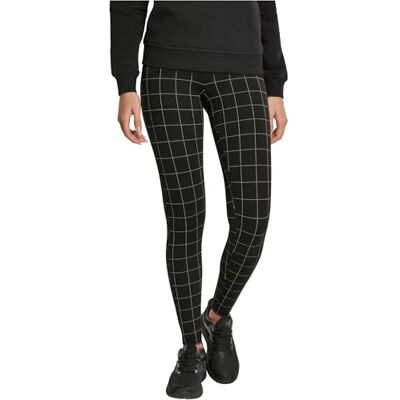 Urban Classics Damleggings med hög midja, Svart (svart/vit 00826), S Urban Classics Damleggings med hög midja, Svart (svart/vit 00826), S