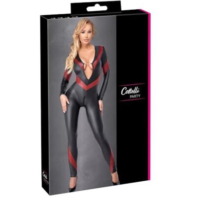 Svenjoyment Cottelli Party Jumpsuit för dam, Black/Red, L Svenjoyment Cottelli Party Jumpsuit för dam, Black/Red, L