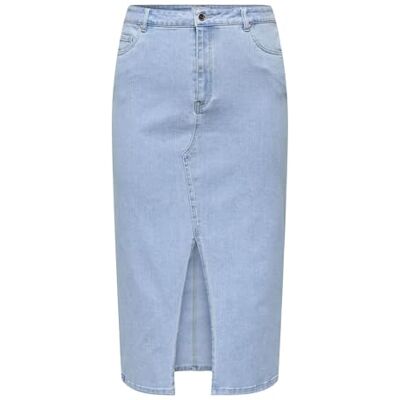 CARMAKOMA Dam Carsiri Front Slit DNM Gua Noos Midi kjol, Ljusblå denim, 42 CARMAKOMA Dam Carsiri Front Slit DNM Gua Noos Midi kjol, Ljusblå denim, 42
