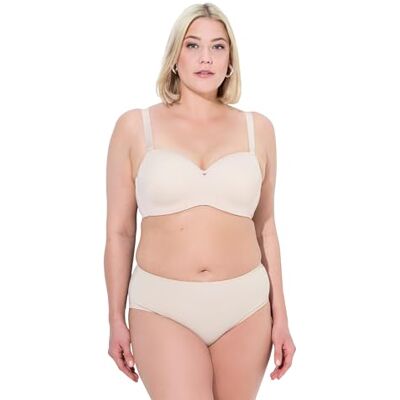 Ulla Popken damer stora storlekar överdimensionerade plus size multiway-behå, mjuka kupor, remmar, avtagbara kopp C – E, Beige, 95E Ulla Popken damer stora storlekar överdimensionerade plus size multiway-behå, mjuka kupor, remmar, avtagbara kopp C – E, Beige, 95E