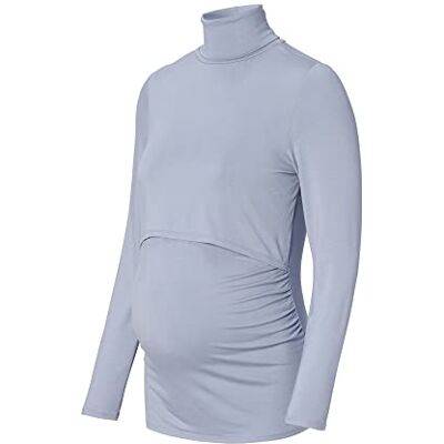 ESPRIT Maternity Ande moderskap T-shirt sjuksköterska rullkrage Ls T-shirt dam, Grå blå 423, 36 ESPRIT Maternity Ande moderskap T-shirt sjuksköterska rullkrage Ls T-shirt dam, Grå blå 423, 36