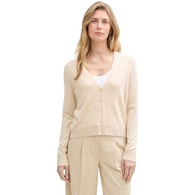 TOM TAILOR Kofta för kvinnor, 35541 – sommar beige melerad, XL TOM TAILOR Kofta för kvinnor, 35541 – sommar beige melerad, XL
