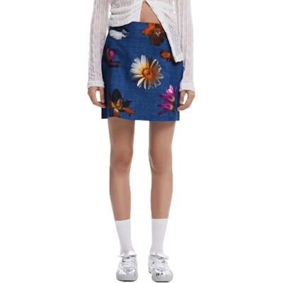 Desigual Fal_mirta kjol för kvinnor, Blå, XL Desigual Fal_mirta kjol för kvinnor, Blå, XL