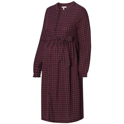 ESPRIT Maternity damklänning vävd nursing långärmad check klänning, Plum Red – 606, 34 ESPRIT Maternity damklänning vävd nursing långärmad check klänning, Plum Red – 606, 34