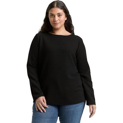 TOM TAILOR Plussize damtröja, 14482 – djup svart, 50 plus size TOM TAILOR Plussize damtröja, 14482 – djup svart, 50 plus size