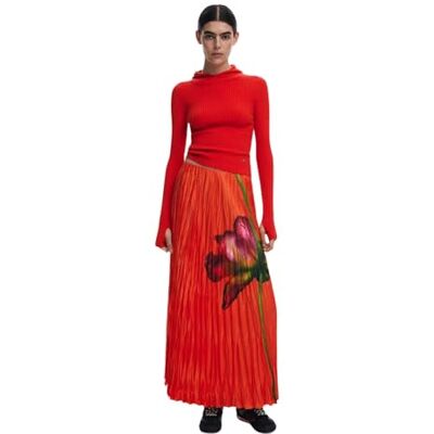 Desigual Fal_follet kjol för kvinnor, Apelsin, M Desigual Fal_follet kjol för kvinnor, Apelsin, M