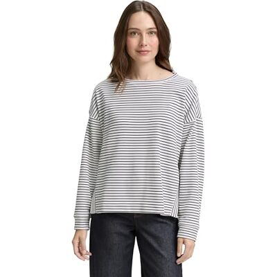TOM TAILOR 1047719 Träningströja, 38843-förmörkelse blå off vit rand, XL dam, 38843 förmörkelse blå off vit rand, XL TOM TAILOR 1047719 Träningströja, 38843-förmörkelse blå off vit rand, XL dam, 38843 förmörkelse blå off vit rand, XL