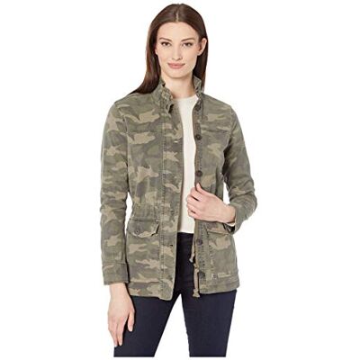 Lucky Brand Lyckomärke kvinnors långärmad knapp upp kamouflage tryckt verktygsjacka Lucky Brand Lyckomärke kvinnors långärmad knapp upp kamouflage tryckt verktygsjacka