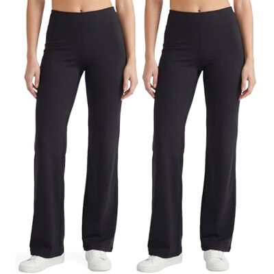 no nonsense Yogabyxor för kvinnor utsvängda leggings-bekväma och eleganta aktiva kläder, svart/svart-2 par, M (förpackning med 2), Svart/svart 2-pack, M no nonsense Yogabyxor för kvinnor utsvängda leggings-bekväma och eleganta aktiva kläder, svart/svart-2 par, M (förpackning med 2), Svart/svart 2-pack, M