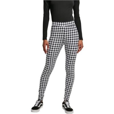 Urban Classics Damer Soft Blackhoundstooth Leggings kvinnor leggings svart/vita basics, blackhoundstooth, 4XL Urban Classics Damer Soft Blackhoundstooth Leggings kvinnor leggings svart/vita basics, blackhoundstooth, 4XL