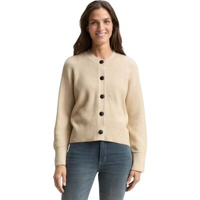 TOM TAILOR Kofta för kvinnor, 36844 – Sandsten beige melerad, S TOM TAILOR Kofta för kvinnor, 36844 – Sandsten beige melerad, S