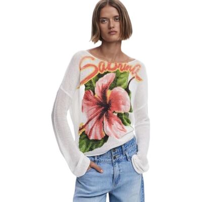 Desigual JERS_RIBE, 1001 Raw, XL, Vit, XL Desigual JERS_RIBE, 1001 Raw, XL, Vit, XL