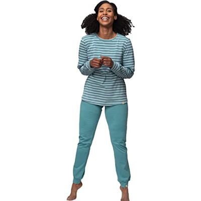 greenjama Långärmad tröja för kvinnor, GOTS-certifierad pyjamastopp, topaz, 44, Topas, 44 greenjama Långärmad tröja för kvinnor, GOTS-certifierad pyjamastopp, topaz, 44, Topas, 44
