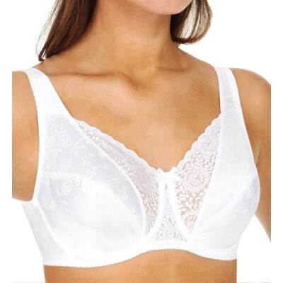 Playtex Secrets Love My Curves, #4422, Behå, signatur, blommig, bygel, heltäckande bh, Vitt, 95E Playtex Secrets Love My Curves, #4422, Behå, signatur, blommig, bygel, heltäckande bh, Vitt, 95E