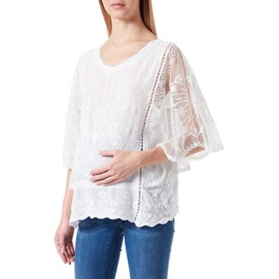 New Look Emily Crochet blus för kvinnor, Elfenben (Off White 12), S New Look Emily Crochet blus för kvinnor, Elfenben (Off White 12), S