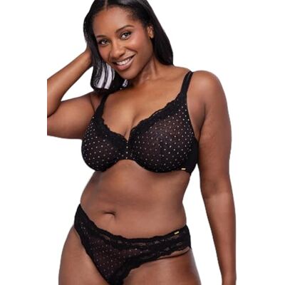 DORINA Origins-Shimmer Dot-Wired BH dam, svart, 90F DORINA Origins-Shimmer Dot-Wired BH dam, svart, 90F