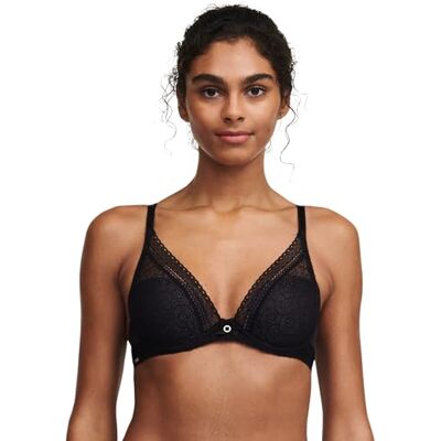 Chantelle FESTIVITE, djupt skuren t-shirt bh, damunderkläder, svart, 65G Chantelle FESTIVITE, djupt skuren t-shirt bh, damunderkläder, svart, 65G