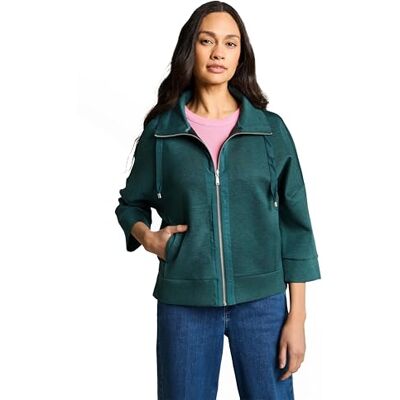 TOM TAILOR dam sweatjacka, 14714 – Djup Meadow Green Melange, XL TOM TAILOR dam sweatjacka, 14714 – Djup Meadow Green Melange, XL