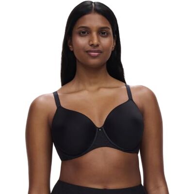Chantelle Comfort Chic Back Smoothing T-shirt BH, ogenomskinlig, svart, 80F för kvinnor Chantelle Comfort Chic Back Smoothing T-shirt BH, ogenomskinlig, svart, 80F för kvinnor