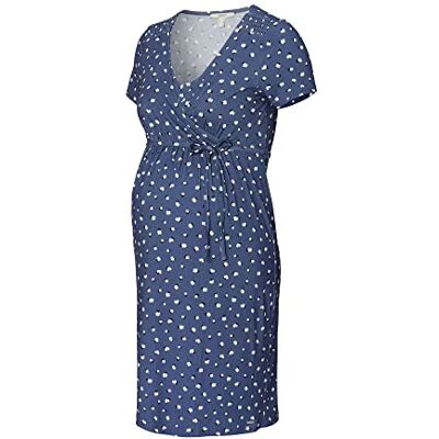 ESPRIT Maternity Dam klänning Nursing kortärmad heltäckande tryck klänning, Rökblå – 404, 40 ESPRIT Maternity Dam klänning Nursing kortärmad heltäckande tryck klänning, Rökblå – 404, 40