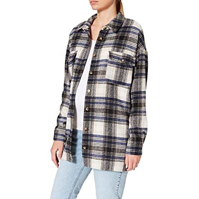 MAMALICIOUS Dam Nmflanny L/S lång Shacket Bg S skjorta, Ljus vit, M MAMALICIOUS Dam Nmflanny L/S lång Shacket Bg S skjorta, Ljus vit, M