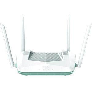 D-Link R32 EAGLE PRO AI AX3200 Smart Router med nätverksoptimering, DFS, föräldrakontroll med AI, Gigabit-portar, MU-MIMO, 1024 QAM, OFDMA, WPA3, mesh-klar. Kompatibel med Alexa/Google Assistant. D-Link R32 EAGLE PRO AI AX3200 Smart Router med nätverksoptimering, DFS, föräldrakontroll med AI, Gigabit-portar, MU-MIMO, 1024 QAM, OFDMA, WPA3, mesh-klar. Kompatibel med Alexa/Google Assistant.