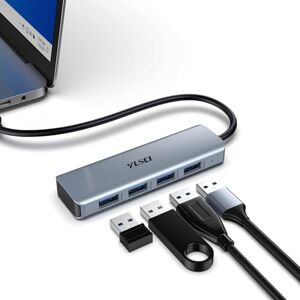 YLSCI USB C-hub, USB C-adapter med 4 portar USB 3.1 gen1 USB-splitter USB 3-hubb multiförlängning för MacBook Pro, Samsung Galaxy S9/S8, Surface Book 2, Dell XPS 13/15 YLSCI USB C-hub, USB C-adapter med 4 portar USB 3.1 gen1 USB-splitter USB 3-hubb multiförlängning för MacBook Pro, Samsung Galaxy S9/S8, Surface Book 2, Dell XPS 13/15