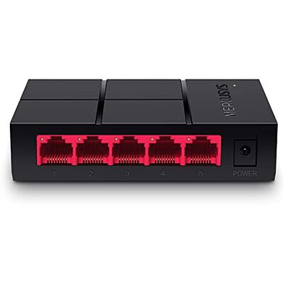 MERCUSYS MS105G 5-portars Gigabit Desktop Switch 5 gigabit-portar Plug & Play, ingen konfiguration krävs. Fläktlös design, tyst. Metallhus MERCUSYS MS105G 5-portars Gigabit Desktop Switch 5 gigabit-portar Plug & Play, ingen konfiguration krävs. Fläktlös design, tyst. Metallhus