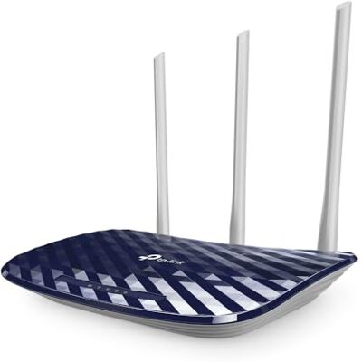TP-Link AC750 trådlös router med dubbla band, 5 100 Mbps-portar, 1 USB-port, trådlös på/av, enkel konfiguration (Archer C20) TP-Link AC750 trådlös router med dubbla band, 5 100 Mbps-portar, 1 USB-port, trådlös på/av, enkel konfiguration (Archer C20)