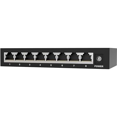 APM 8-portars Gigabit RJ45 Ethernet-switch, 10/100/1 000 Mbps, höghastighets LAN-nätverk, plug and play, tyst utan fläkt, kompakt hölje för kontor eller hem 560388 APM 8-portars Gigabit RJ45 Ethernet-switch, 10/100/1 000 Mbps, höghastighets LAN-nätverk, plug and play, tyst utan fläkt, kompakt hölje för kontor eller hem 560388