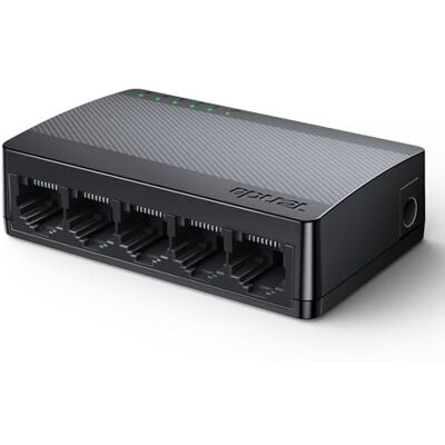 Tenda 5-port Gigabit Ethernet-switch, 10/100/1000 Mbps RJ45-switch med LED-indikatorer, Plug and Play, kompakt design för skrivbord eller väggmontering (SG105) Tenda 5-port Gigabit Ethernet-switch, 10/100/1000 Mbps RJ45-switch med LED-indikatorer, Plug and Play, kompakt design för skrivbord eller väggmontering (SG105)
